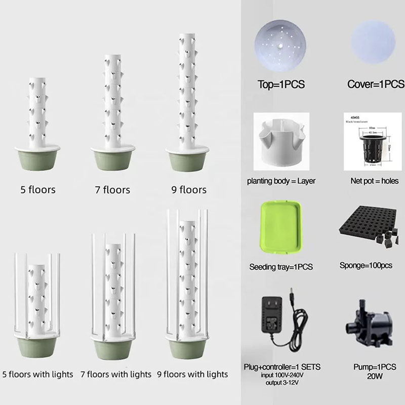 Angd 6-Layer Vertical Hydroponic Grow Tower