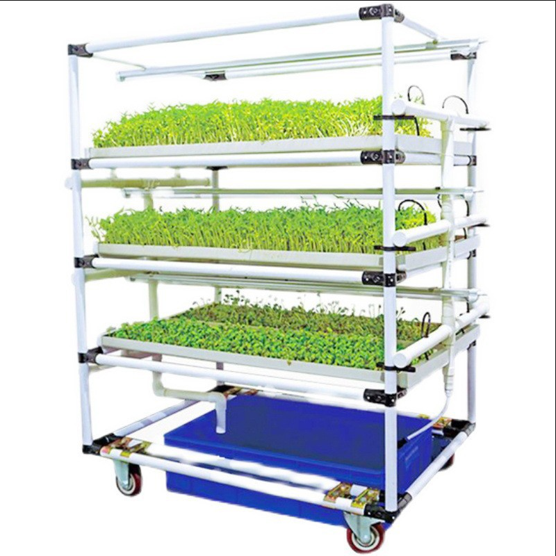 Vertical Hydroponic Fodder System with LED Grow Light