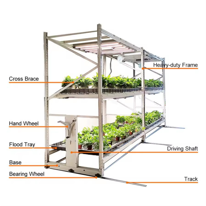 Greenhouse Movable Track Seedling Nursery Rack