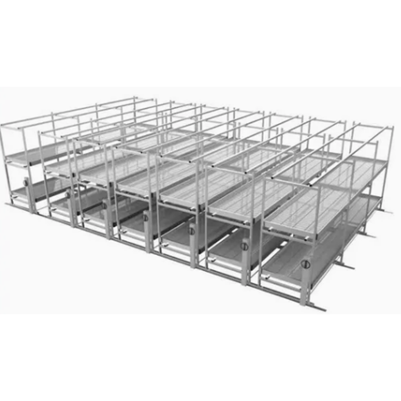 Greenhouse Nursery Mobile Grow Bed with Track